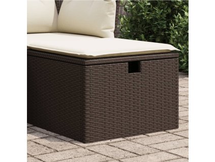 Zahradní stolička s poduškou hnědá 55 x 55 x 37 cm polyratan 366205