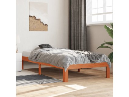 Postel bez matrace voskově hnědá 100 x 200 cm masivní borovice 844169