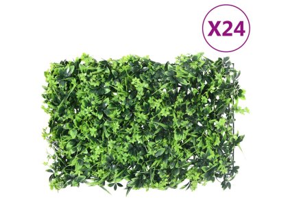  vidaXL Umělý listnatý plot 24 ks zelený 40 x 60 cm 366645