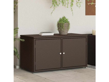 Zahradní úložná skříň hnědá 110 x 55 x 60,5 cm polyratan 365568