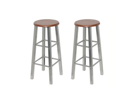 Barové stoličky, 2 ks, kov se sedákem z MDF desky 60562