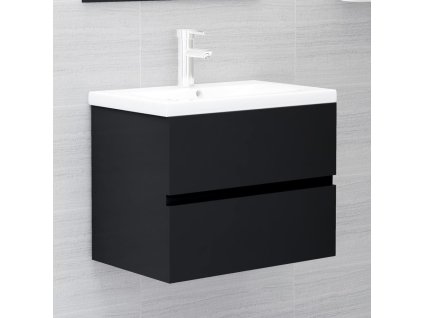 Skříňka pod umyvadlo černá 60 x 38,5 x 45 cm kompozitní dřevo 804738