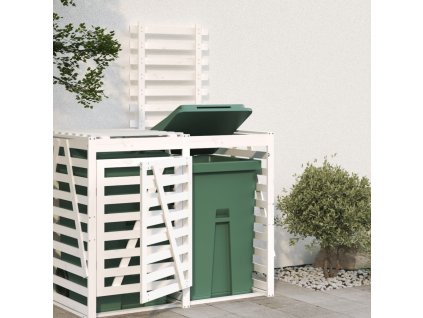 Nástavec pro úložný box na popelnice bílý masivní borové dřevo 825108