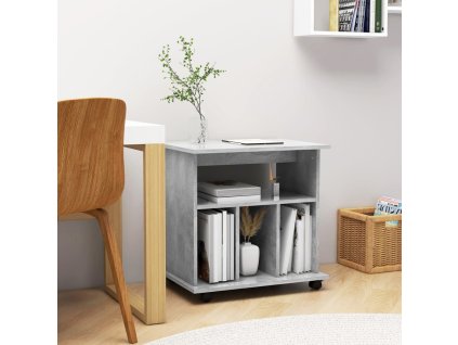 Skříňka na kolečkách betonově šedá 60x45x60 cm kompozitní dřevo 808480