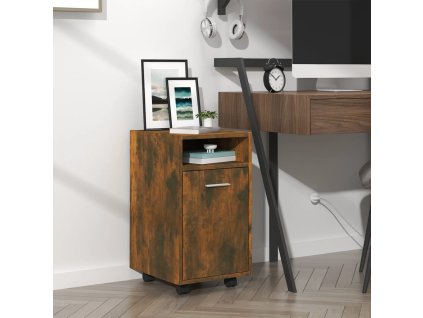 Odkládací skříňka na kolečkách kouřový dub 33x38x60 cm kompozit 815852