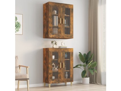 Závěsná nástěnná skříňka kouřový dub 69,5 x 34 x 90 cm 817387