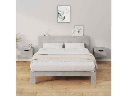 Nástěnné noční stolky 2 ks betonově šedé 34 x 30 x 20 cm 811385