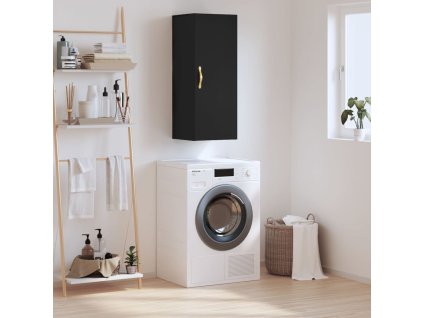 Nástěnná skříňka černá 34,5 x 34 x 90 cm 828837