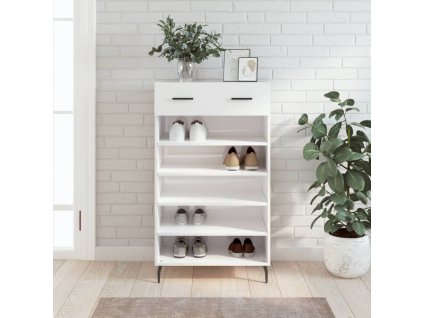 Botník bílý s vysokým leskem 60 x 35 x 105 cm kompozitní dřevo 829630