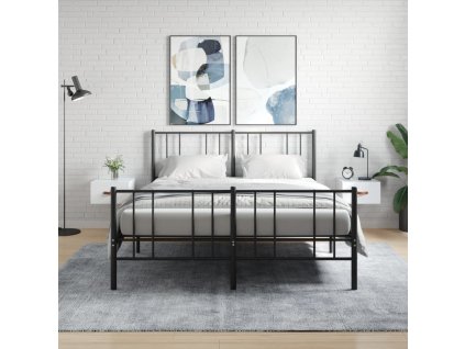 Nástěnné noční stolky 2 ks bílé s vysokým leskem 35x35x20 cm 829777