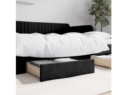 Zásuvky pod postel 2 ks černé kompozitní dřevo a umělá kůže 833922