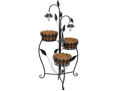 Koš na květiny se solární LED lampou 40543