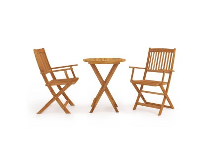 3dílný skládací bistro set masivní akáciové dřevo 43381