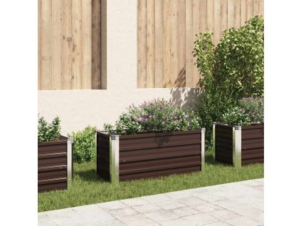 Zahradní vyvýšený záhon hnědý 100 x 40 x 45 cm pozinkovaná ocel 45720