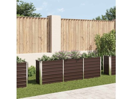 Vyvýšený záhon pozinkovaná ocel 240 x 40 x 77 cm hnědý 47042