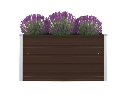 Vyvýšený záhon 100 x 100 x 45 cm pozinkovaná ocel hnědý 47023