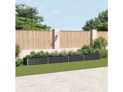 Vyvýšený záhon pozinkovaná ocel 600 x 80 x 45 cm antracitový 47075