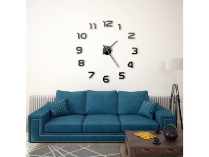 3D Nástěnné hodiny s moderním designem 100 cm XXL černé 50639