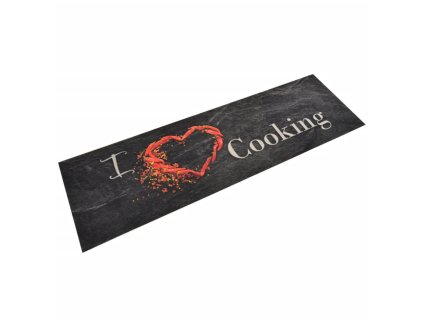 Kuchyňský koberec omyvatelný Vaření černý 45 x 150 cm samet 136549