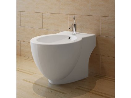 Kulatý bidet volně stojící, bílý, vysoce kvalitní keramika 140665