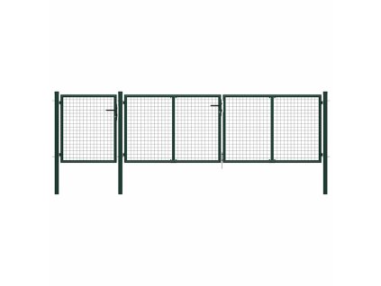 Zahradní brána ocelová 400 x 75 cm zelená 144310