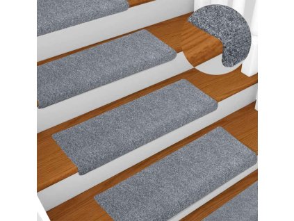 Schodové rohože samolepicí 5 ks 65 x 21 x 4 cm světle šedé s obdélníkovým okrajem 149728