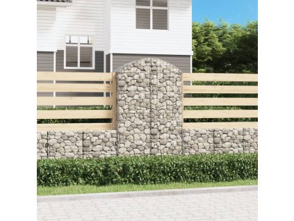 Klenutý gabionový koš 100 x 50 x 160/180 cm pozinkované železo 153438