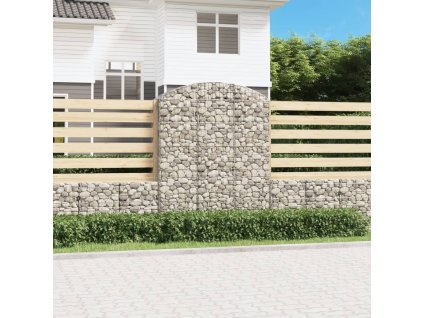 Klenutý gabionový koš 150 x 50 x 180/200 cm pozinkované železo 153459