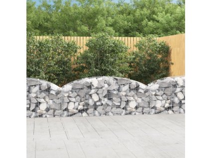 Klenutý gabionový koš 200 x 50 x 60/80 cm pozinkované železo 153473