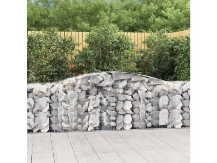 Klenutý gabionový koš 400 x 50 x 80/100 cm pozinkované železo 153534