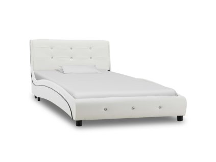 Rám postele bílý umělá kůže 90 x 200 cm 280312