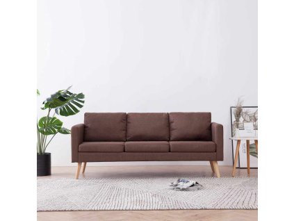 3místná pohovka textilní čalounění hnědá 281354