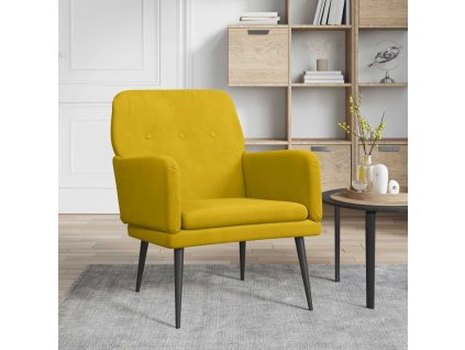 Křeslo žluté 62 x 79 x 79 cm samet 351410