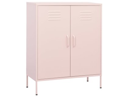 Úložná skříň růžová 80 x 35 x 101,5 cm ocel 336166