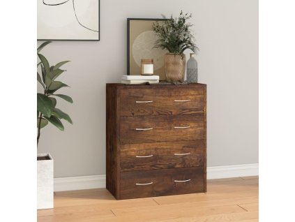 Příborník se 4 zásuvkami 60 x 30,5 x 71 cm kouřový dub 342580