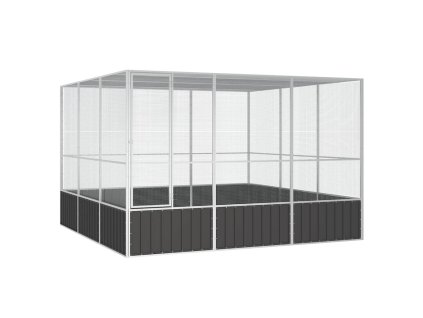 Ptačí klec antracitová 302,5x324,5x211,5 cm pozinkovaná ocel 171550