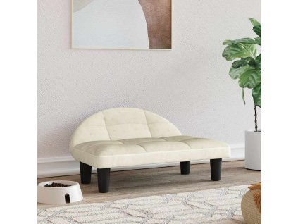 Pelíšek pro psy krémový 70 x 52 x 30 cm samet 171944