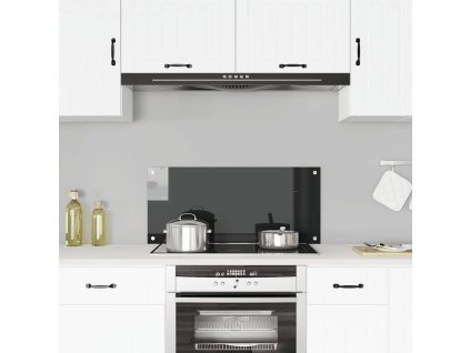 Kuchyňský panel černý 90 x 40 cm tvrzené sklo 249487