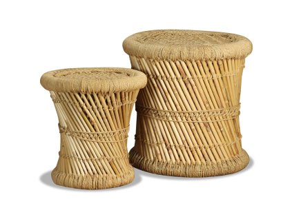 Stoličky 2 ks bambus a juta 244221