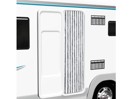 Závěs proti hmyzu šedý a bílý 56 x 185 cm Chenille 284271