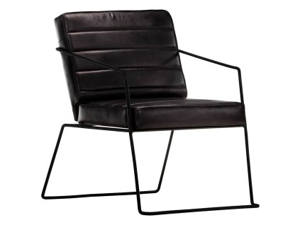 Křeslo černé pravá kůže 284413