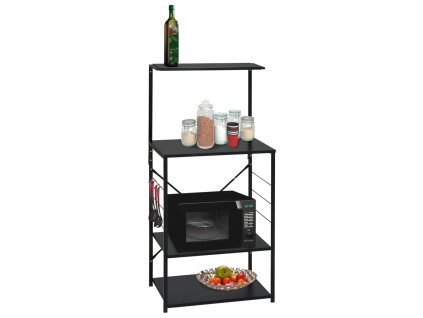 Skříňka na mikrovlnku černá 60 x 39,6 x 123 cm kompozitní dřevo 288238