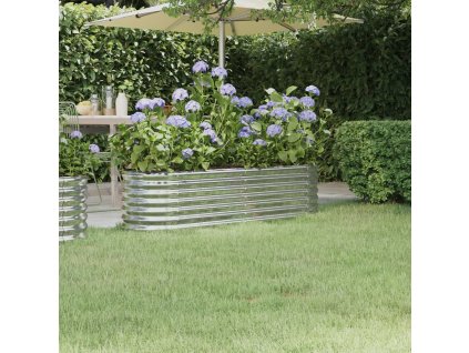 Vyvýšený záhon pozinkovaná ocel 152x40x36 cm stříbrný 318872