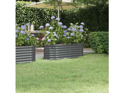 Vyvýšený záhon pozinkovaná ocel 114x40x36 cm antracitový 318866