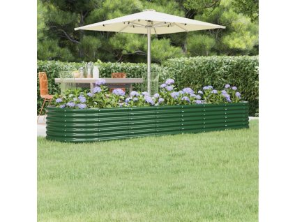 Vyvýšený záhon pozinkovaná ocel 296x80x36 cm zelený 318923