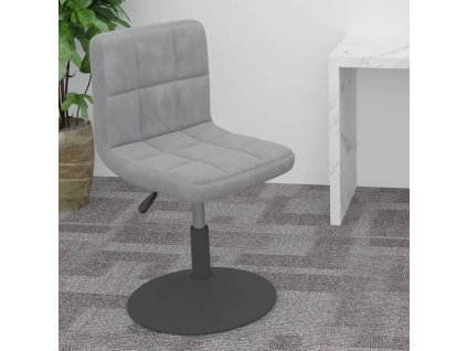 Otočná barová židle světle šedá samet 334252