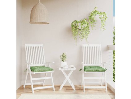 Podušky na židli 2 ks vzor listů 50 x 50 x 7 cm textil 361555