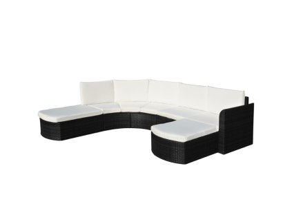 4dílná zahradní sedací souprava s poduškami polyratan černá 43299