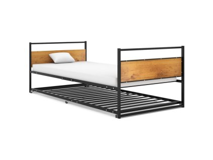 Rám vysouvací postele černý kov 90 x 200 cm 324748