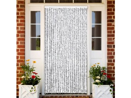 Závěs proti hmyzu světle a tmavě šedý 90 x 220 cm Chenille 325455